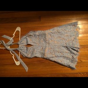 Blue lace romper